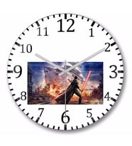 Star Wars   Duvar    Saati Bombeli Gercek Cam