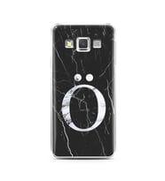 Samsung A3 (2015) Siyah Mermer Harf Tasarımlı Telefon Kılıfı Ö-Harfi 