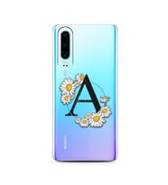 Papatya Harf Tasarım Süper Şeffaf Silikon Telefon Kılıfı Huawei P30   A-Harfi