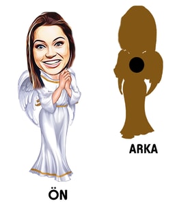 Kişiye Özel Bayan Karikatürlü Ahşap Magnet Model-8