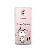 Snoopy Tasarımlı Süper Şeffaf Silikon Telefon Kılıfı Samsung C8 