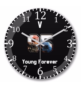 Bts Young Forever  V Duvar Saati Bombeli Gercek Cam