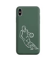 Iphone Xs Çizgi Tasarımlı Koyu Yeşil Lansman Telefon Kılıfı