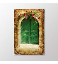 Arty Tablo Çiçekli Kapı Vintage Tablo (Karışık)