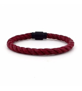 BORDO HALAT SİYAH METAL MANYETİK KLİPS ERKEK BİLEKLİK BT385