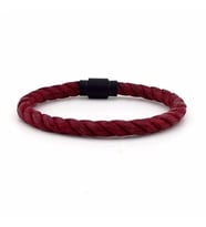 BORDO HALAT SİYAH METAL MANYETİK KLİPS ERKEK BİLEKLİK BT385