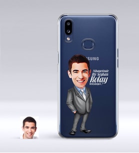 BK Gift Kişiye Özel Erkek Kolay Yetişmiyor Karikatürlü Samsung Galaxy A10s İnce Şeffaf Silikon Telefon Kapağı-1 (Beyaz)