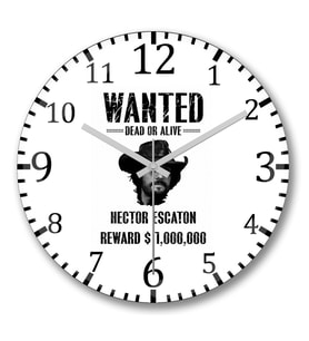 Wanted Hector Escaton Duvar Saati Bombeli Gercek Cam