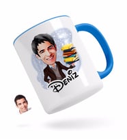 BK Gift Kişiye Özel Erkek Öğretmen Karikatürlü Mavi Kupa Bardak