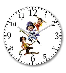 One Piece Ace Sabo Luffy Duvar Saati Bombeli Gercek Cam