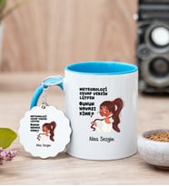Bunun Havası Kime Mavi Kupa Bardak ve Anahtarlık Set