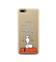 Snoopy Tasarımlı Süper Şeffaf Silikon Telefon Kılıfı Huawei Honor 7s - y5 2018 