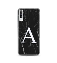 Samsung A80 Siyah Mermer Harf Tasarımlı Telefon Kılıfı A-Harfi 