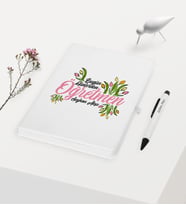 BK Gift Kişiye Özel Bugün Günlerden Öğretmen Temalı Beyaz Defter Kalem Hediye Seti - 1