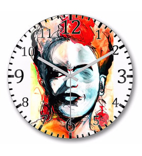Frida Kahlo   Duvar   Saati Bombeli Gercek Cam