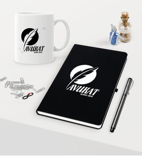 BK Gift Kişiye Özel Avukat Temalı Siyah Defter Kalem Kupa Seti - 12 (Model 1)