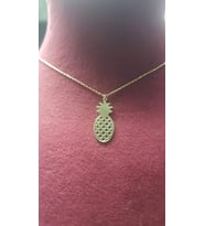 24 Ayar Has Altın Kaplama Ananas Modelli Kolye