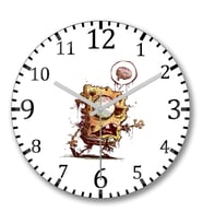 Zombie Sponge Bob Duvar Saati Bombeli Gercek Cam
