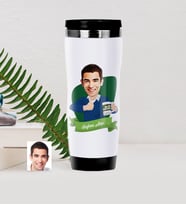 BK Gift Kişiye Özel En İyi Öğretmen Karikatürlü Çelik Termos Bardak - 1