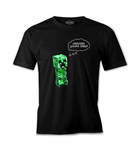 Minecraft - Creepers Gonna Creep Siyah Erkek Tshirt