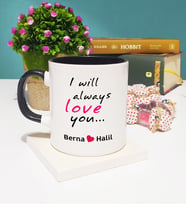 I Will Always Love You Tasarımlı Sevgiliye Sevgililer Günü Hediyesi Kupa Bardak Siyah