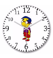 Milhouse Van Houten  Duvar Saati Bombeli Gercek Cam
