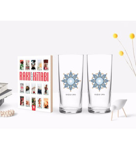 BK Gift Kişiye Özel Renkli Baskılı İsimli İkili Rakı Bardağı ve Rakı Cep Kitabı Hediye Seti-105 (Model 1)