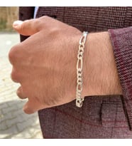 Figaro Erkek Gümüş Bileklik Künye 4mm-20cm