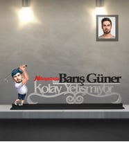Kişiye Özel Golfçü Karikatürlü Kolay Yetişmiyor Ahşap Biblo Bay-2