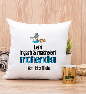 Gemi İnşaatı ve Mühendisi Yastık ve Gold Kupa Bardak