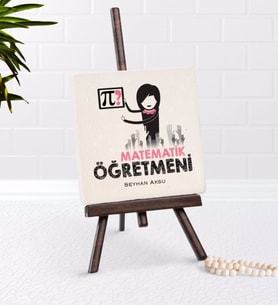 BK Gift Kişiye Özel Matematik Öğretmeni Şovaleli Doğal Taş-1 (Beyaz)