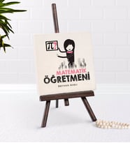 BK Gift Kişiye Özel Matematik Öğretmeni Şovaleli Doğal Taş-1 (Beyaz)