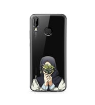 Kapalı Çiçekli Kız Tasarımlı Süper Şeffaf Silikon Telefon Kılıfı Huawei P20 Lite