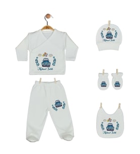 Pia Baby GL 2011 İsme Özel Arabalı Beşli Zıbın Set
