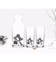 BK Gift Kişiye Özel Renkli Baskılı İsimli İkili Rakı Bardağı ve Karaf Hediye Seti-124 (Beyaz)