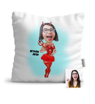 BK Gift Kişiye Özel Şeytan Kız Karikatür  Yastık  1