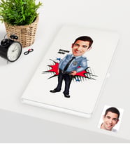 BK Gift Kişiye Özel Bay Polis Karikatürlü Beyaz Defter - 1