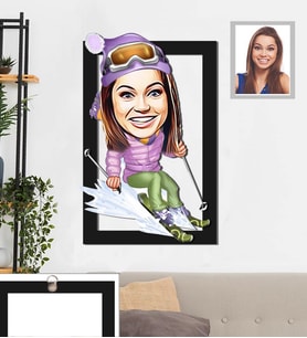 Kişiye Özel Sporcu Karikatürlü 3D Ahşap Tablo 30x47 Bayan-5