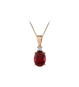 Sirius Pırlanta ve Oval Pembe Radolite Taşlı Kolye 0704P0164