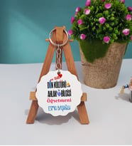 Mesajlı Din Kültürü Öğretmeni Ahşap Anahtarlık