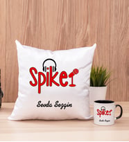 Spiker Kare Yastık ve Siyah Kupa Bardak