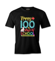 100 Days of School - Happy Siyah Erkek Tshirt