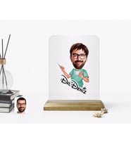 BK Gift Kişiye Özel Erkek Cerrah Karikatürlü Ahşap Standlı Çerçeve-1 (Beyaz)
