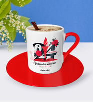 BK Gift Kişiye Özel Öğretmenler Gününüz Kutlu Olsun Kırmızı Türk Kahvesi Fincanı  1