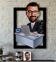 BK Gift Kişiye Özel Bay Genel Müdür Karikatürlü 3D Ahşap Tablo-1