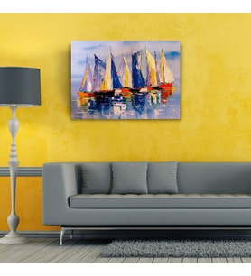 Yelkenli Canvas Tablo (50X70) (Acı Kahve)