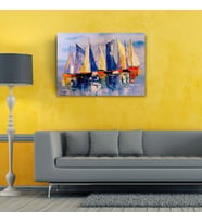 Yelkenli Canvas Tablo (50X70) (Acı Kahve)