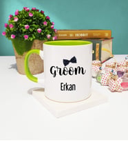 Groom Damat Tasarımlı Kişiye Özel Groom Damat Kupa Bardak Yeşil