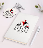 BK Gift Kişiye Özel Avukat Beyaz Defter Kalem ve Anahtarlık Hediye Seti-4 (Model 1)