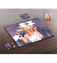 BK Gift Kişiye Özel Kadın Karikatürlü Ahşap Puzzle-20